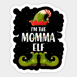 Im The Momma Elf Shirt Matching Christmas Family Gift Sticker